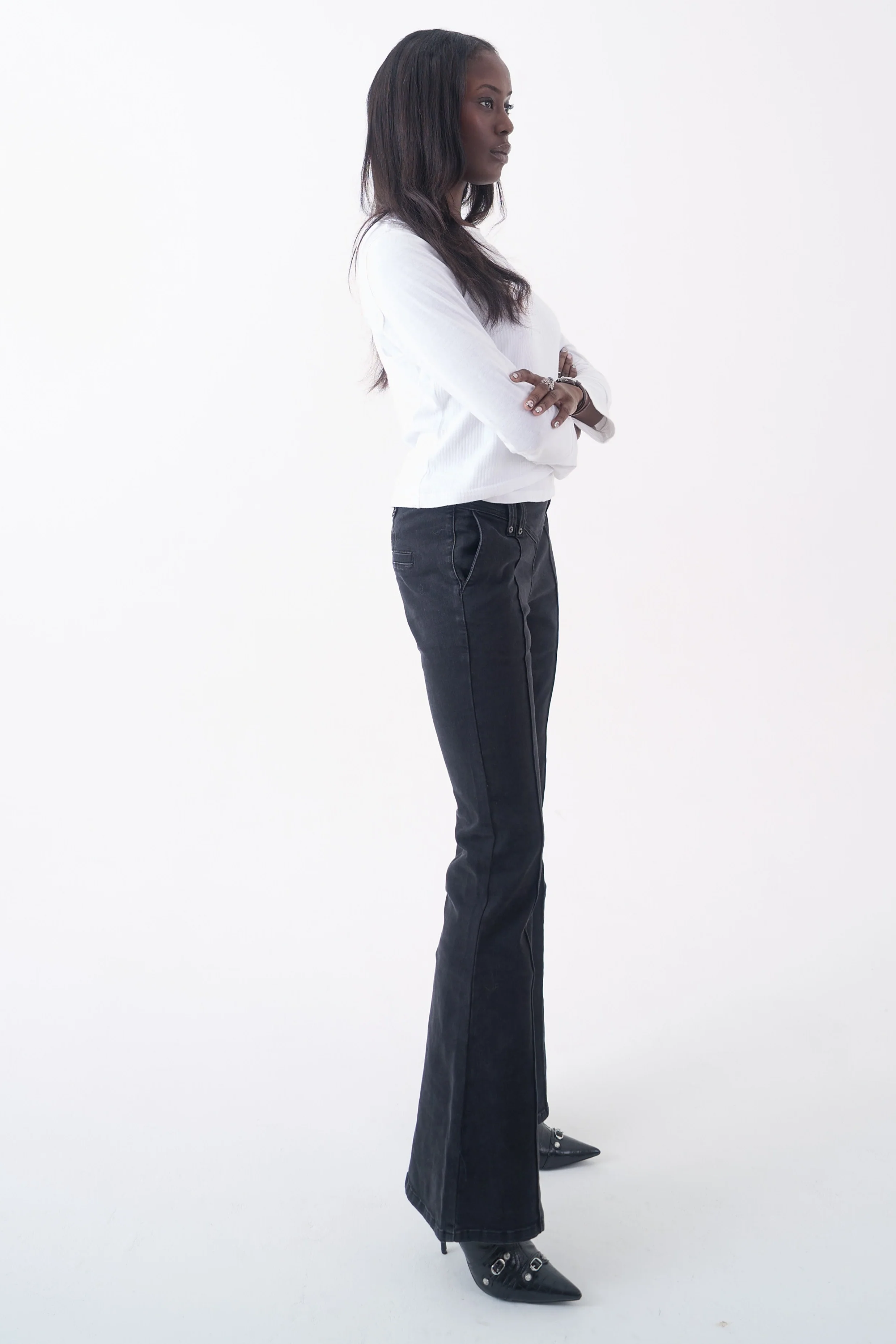 Alter Black Seam Bootcut Flare Jeans - Image 3