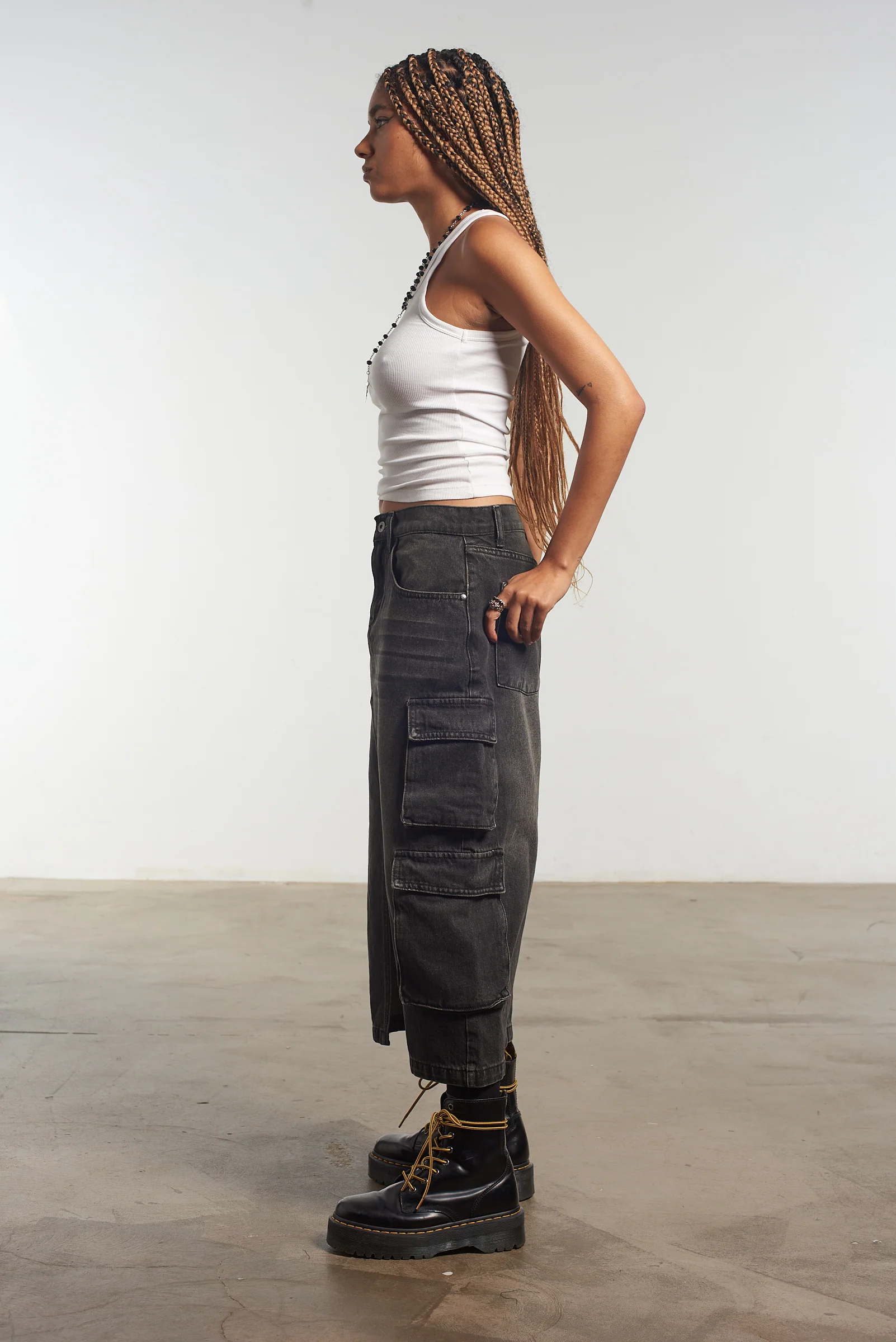 Combat Midi Skirt Black - Image 3