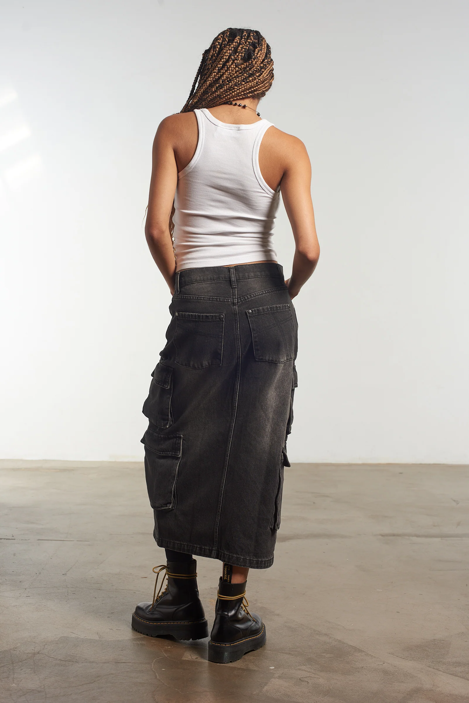 Combat Midi Skirt Black - Image 6