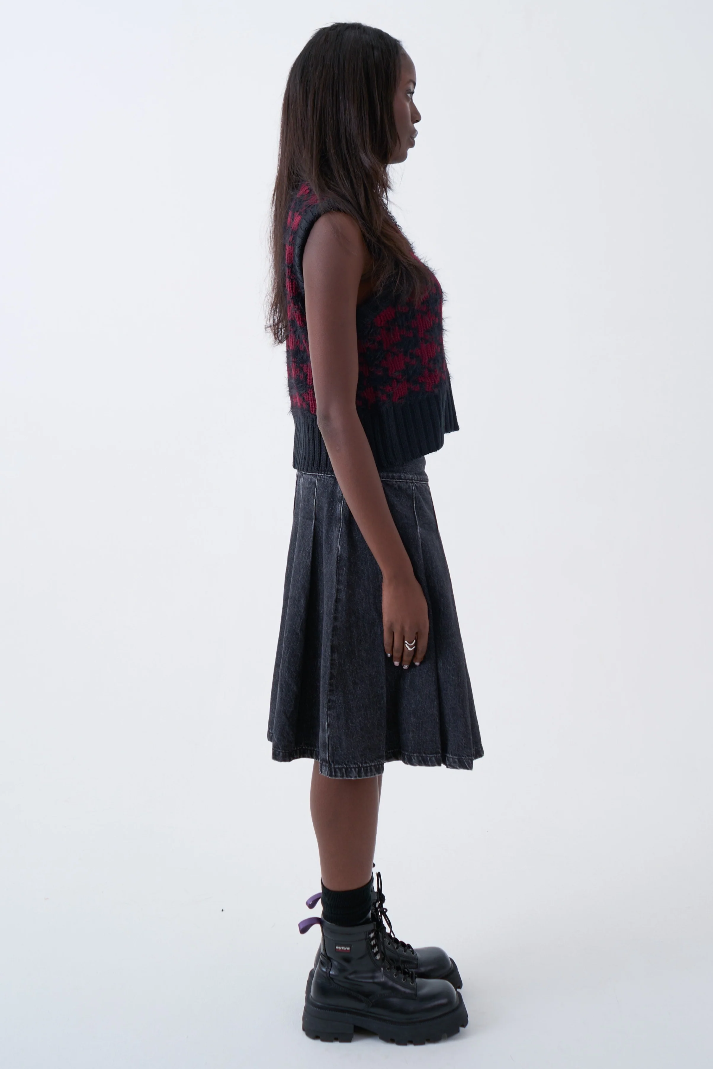 Jasper Grunge Houndstooth Knit Vest - Image 4