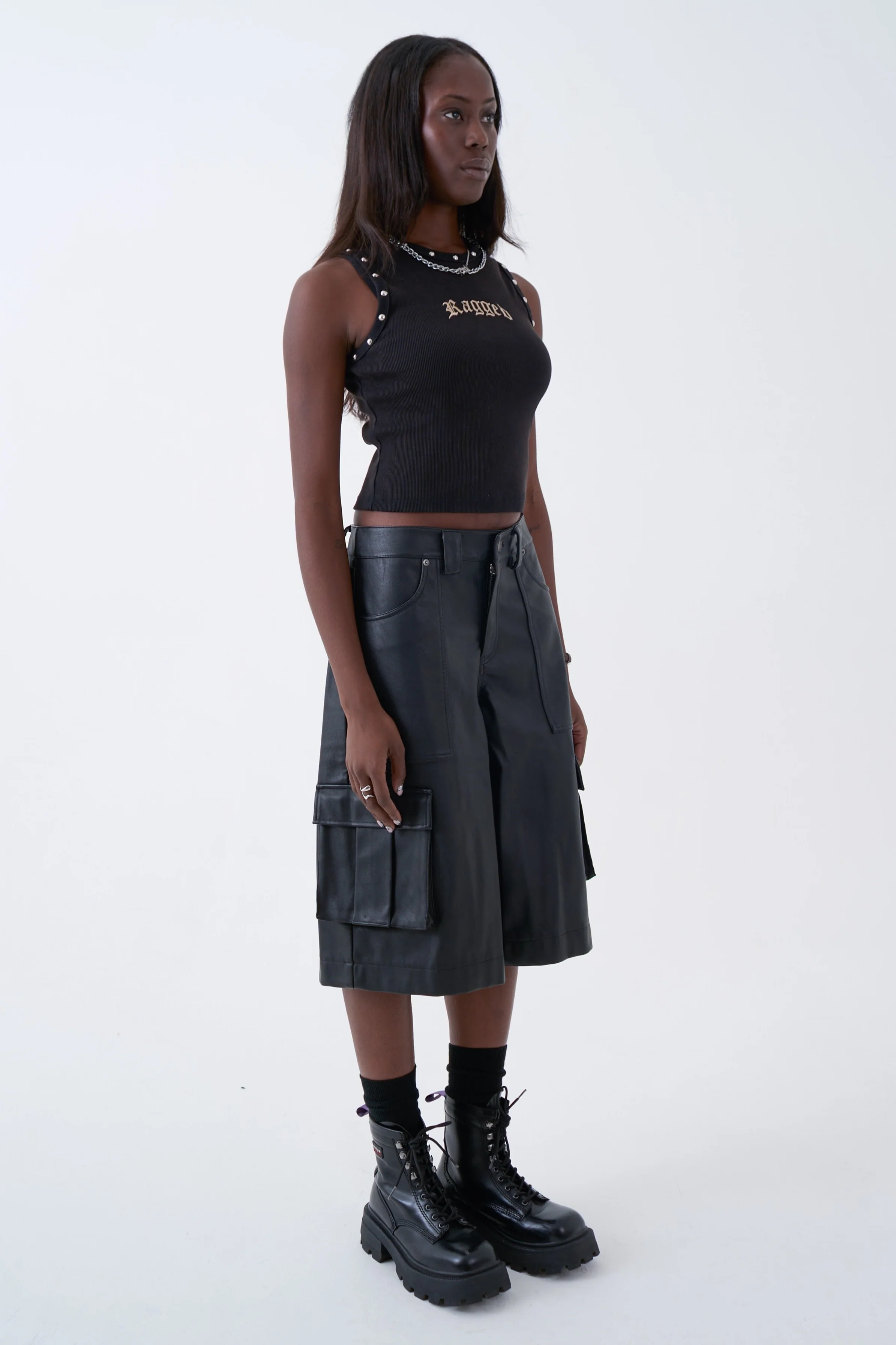 Jolt Faux Leather Bermuda Shorts - Image 3