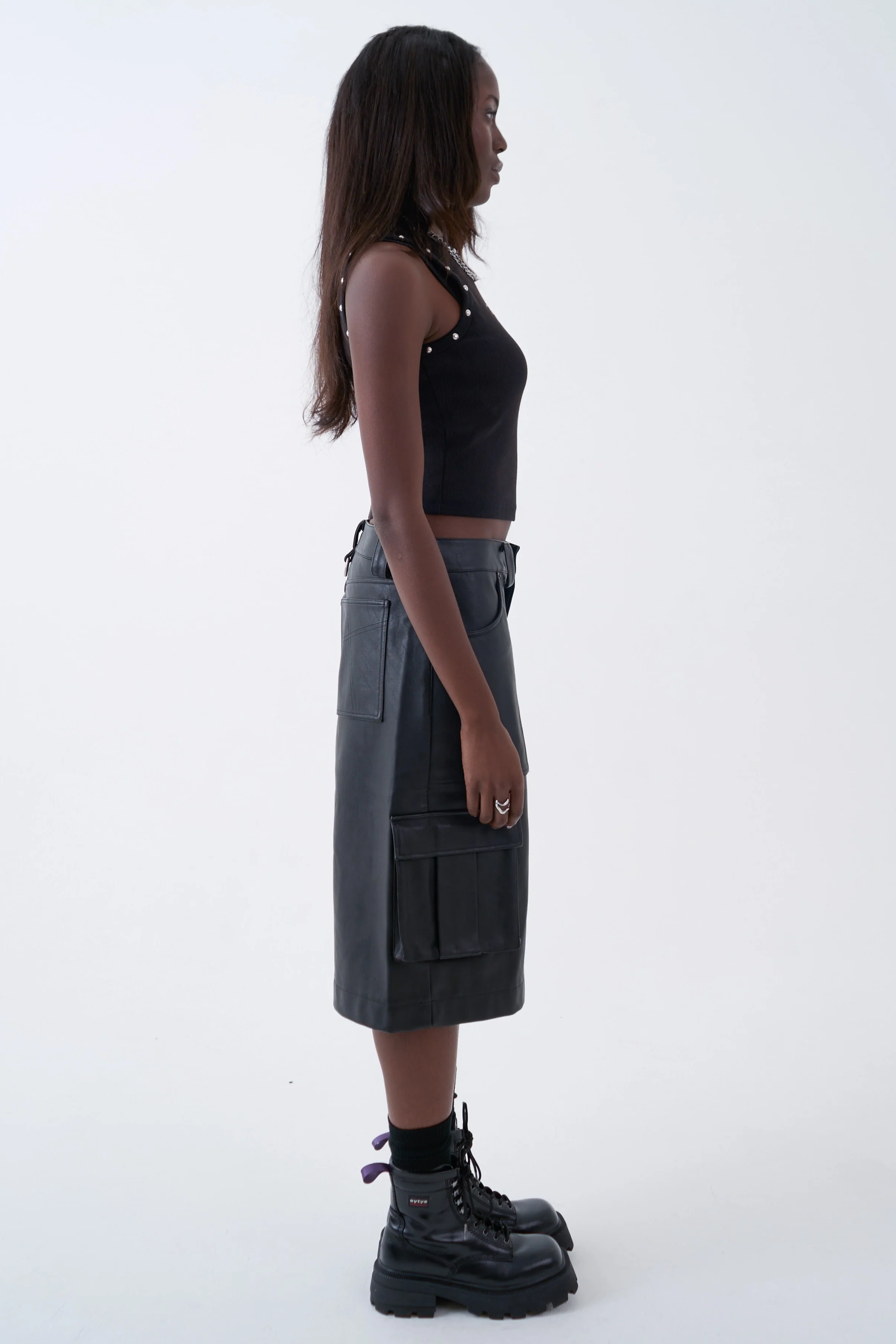 Jolt Faux Leather Bermuda Shorts - Image 4