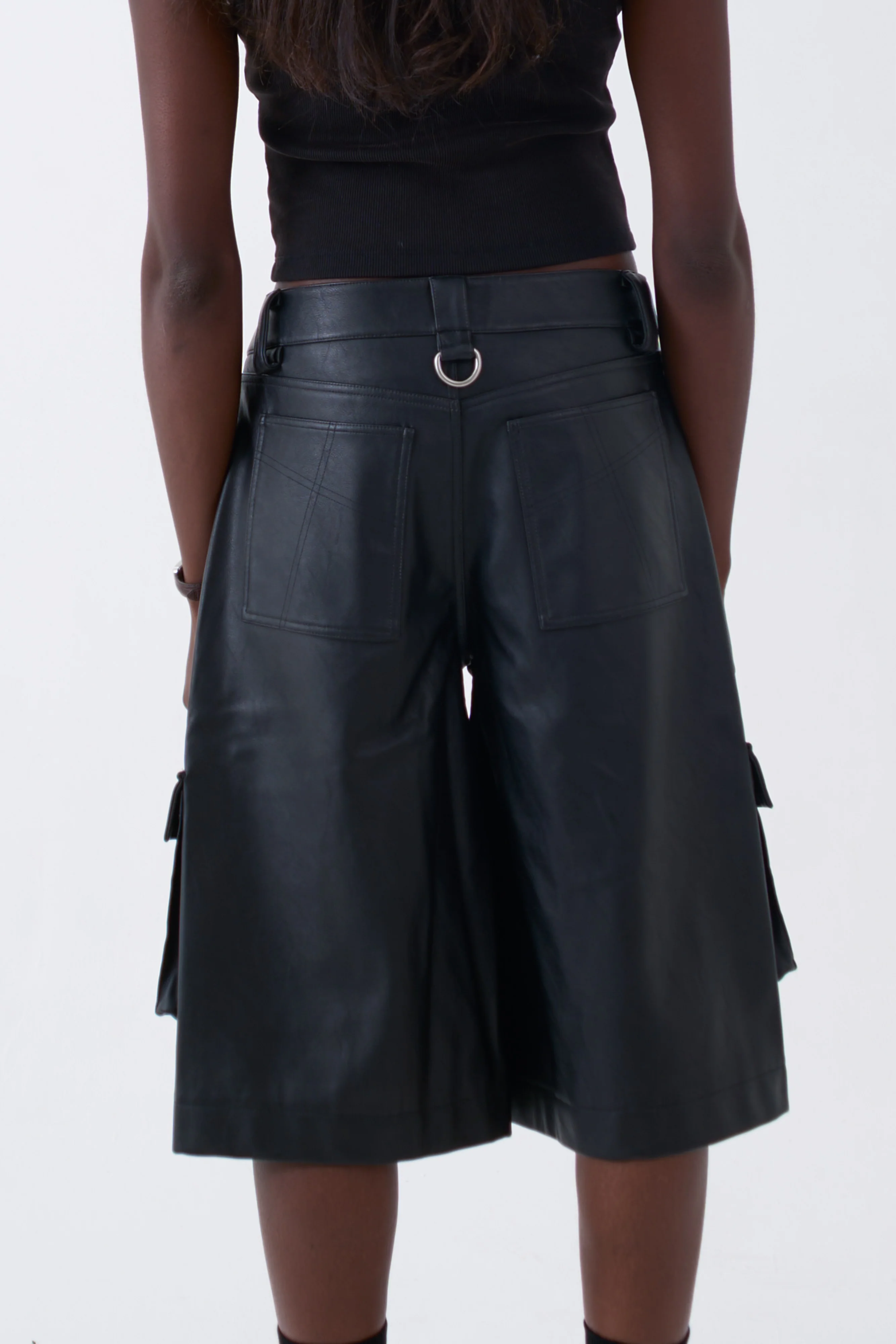 Jolt Faux Leather Bermuda Shorts - Image 6