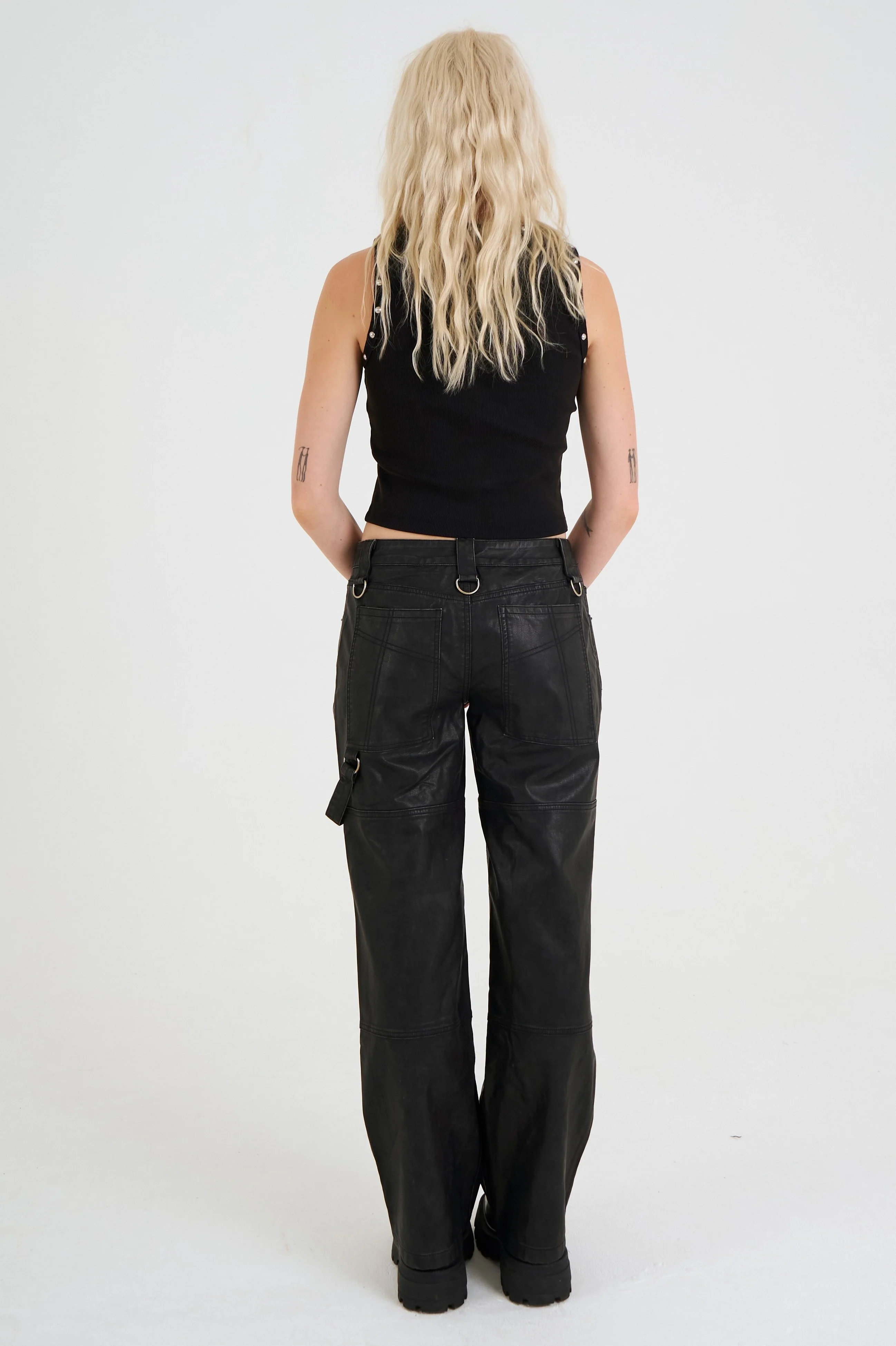Lita Faux Leather Pants - Image 4