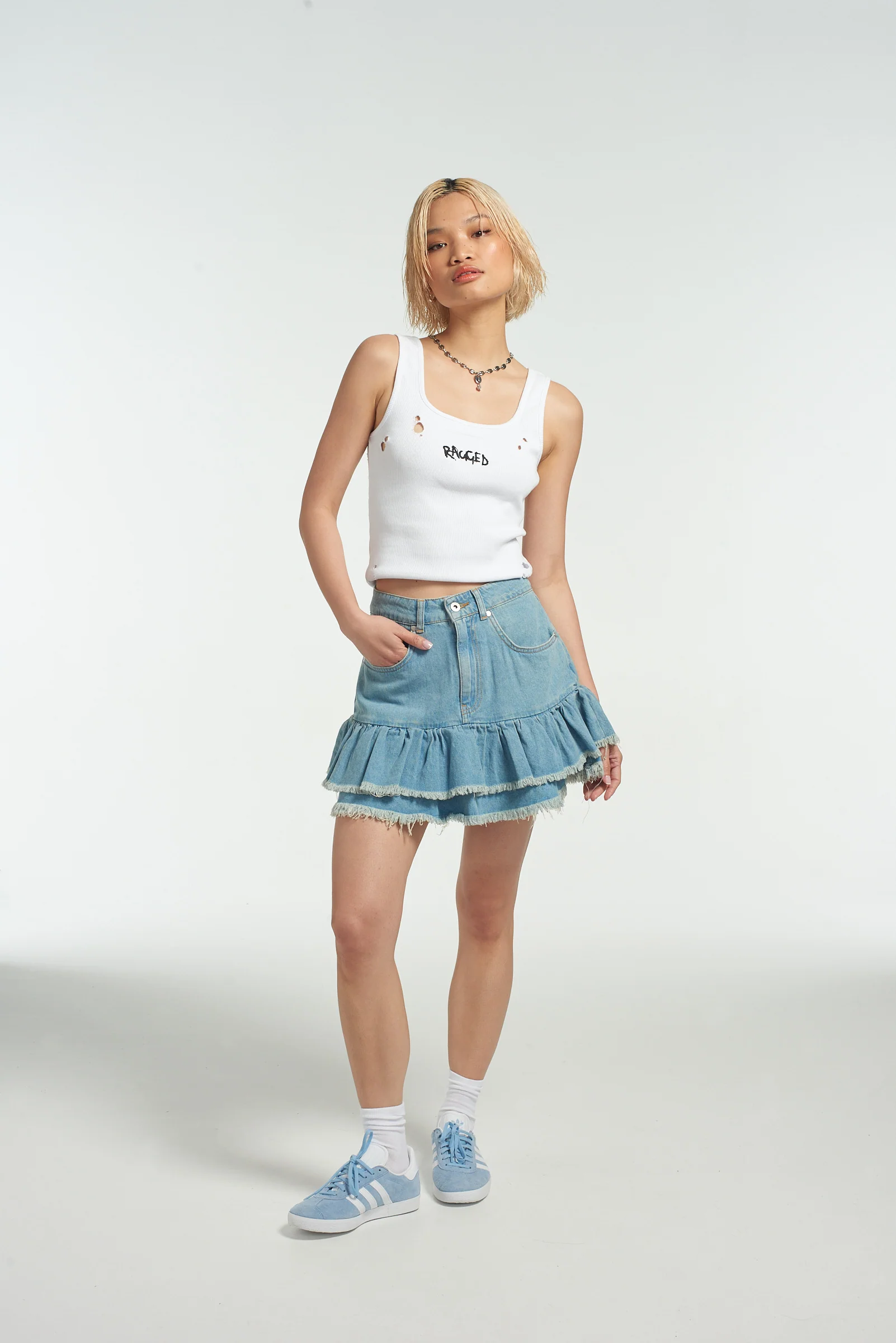 Morticia Mini Skirt Blue - Image 3