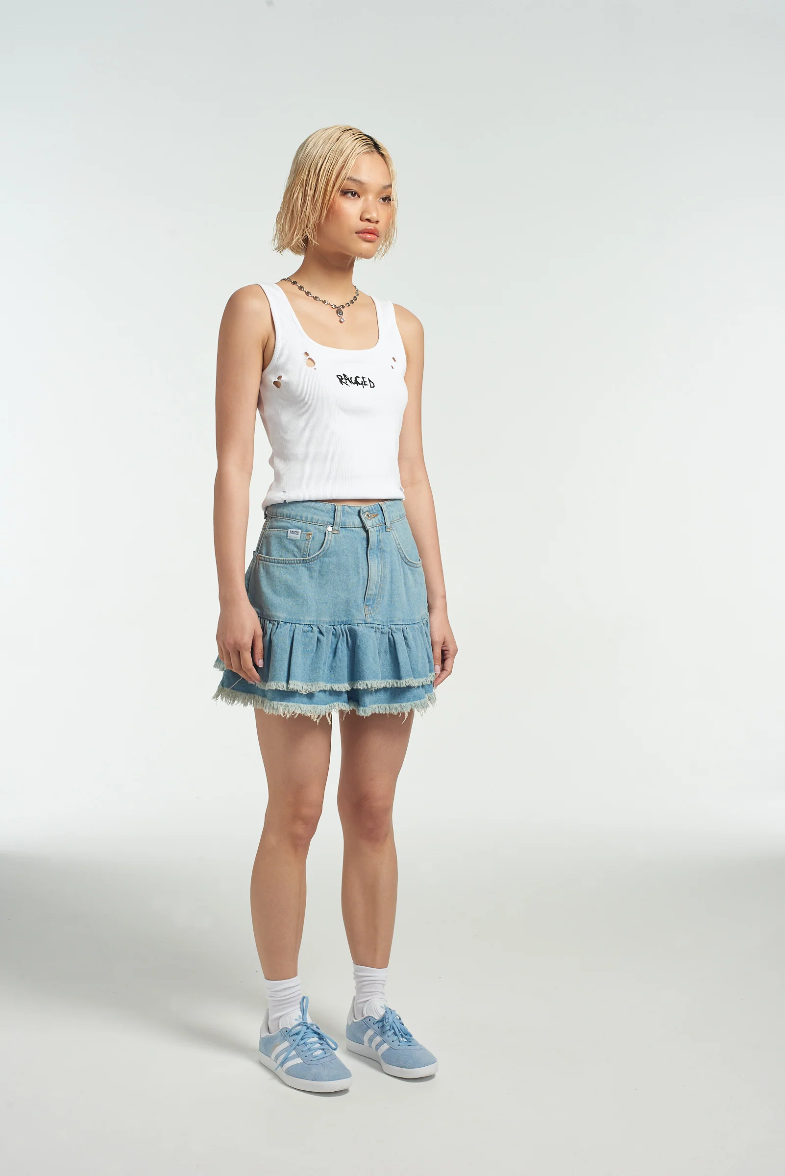 Morticia Mini Skirt Blue - Image 8