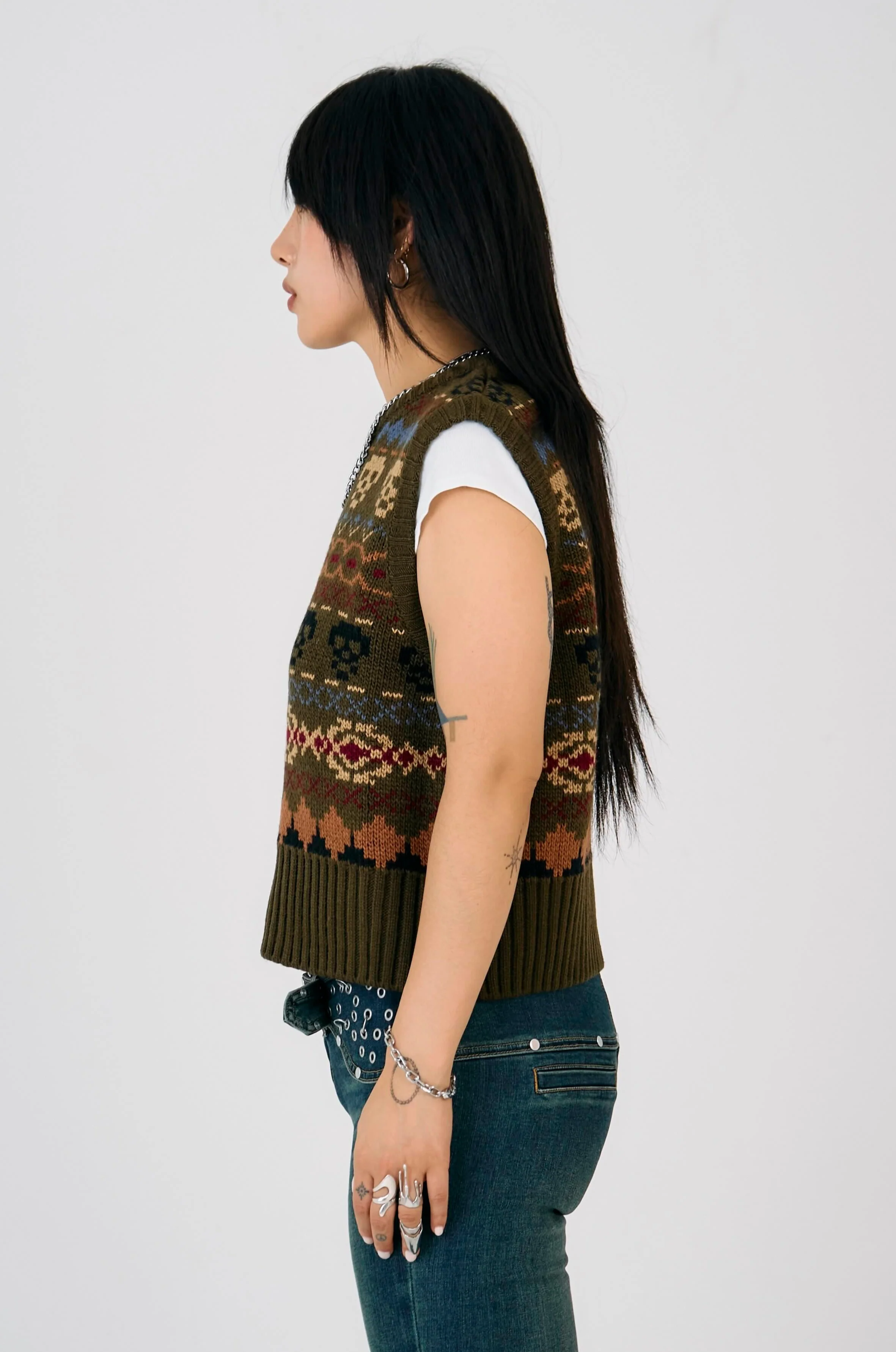 Quill Grunge Fair Isle Knit Vest - Image 4