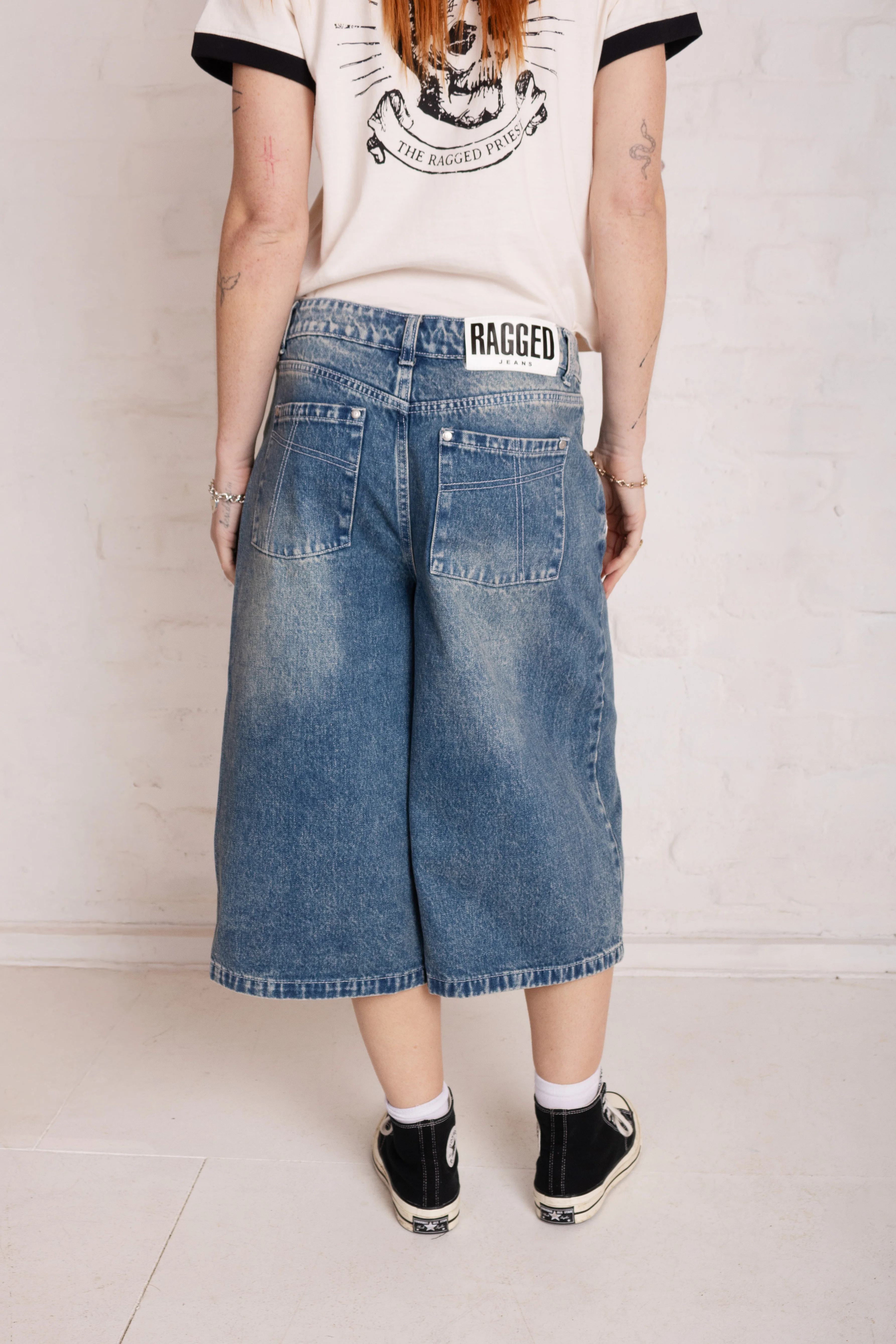 Vintage Washed Blue Release Jorts - Image 4