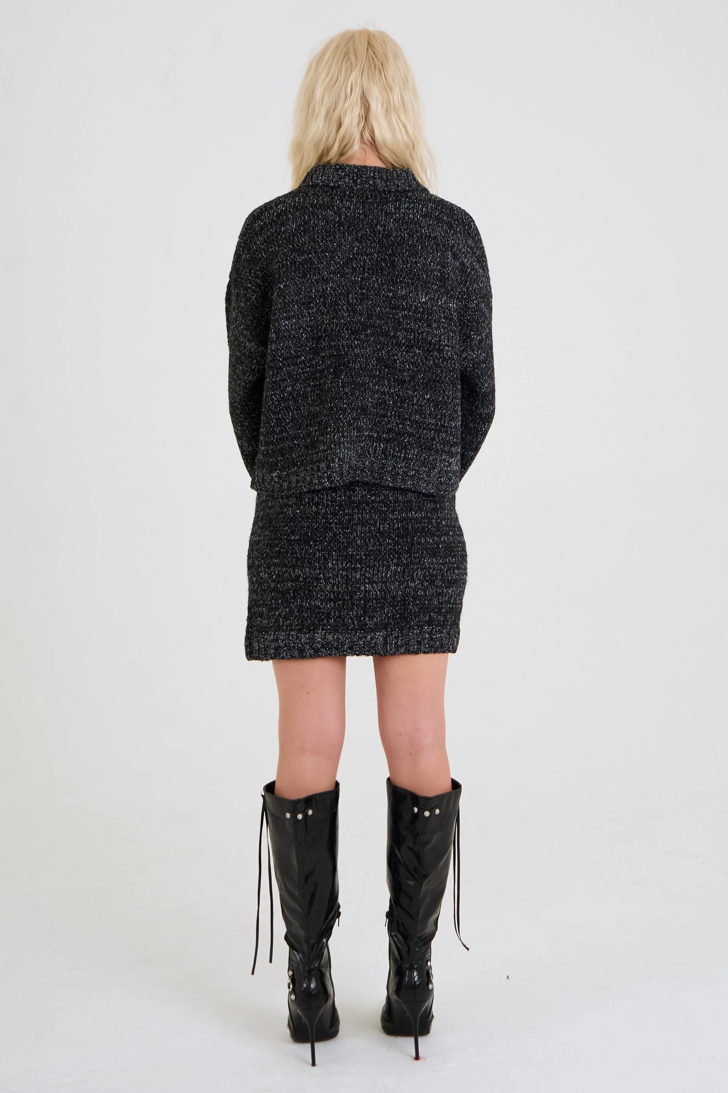 Slate Hardware Knit Mini Skirt - Image 4