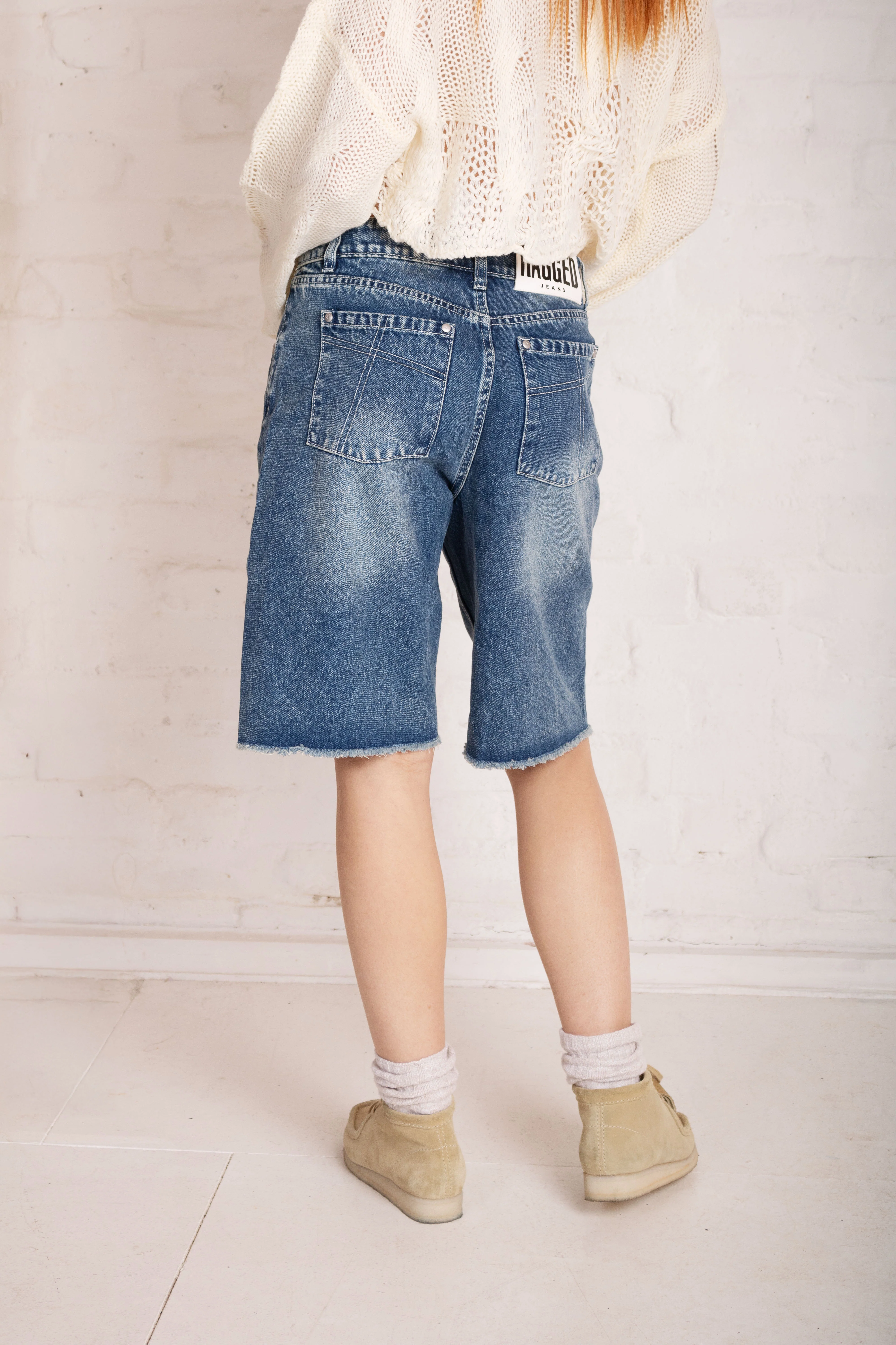 Vintage Washed Blue Jorts - Image 3